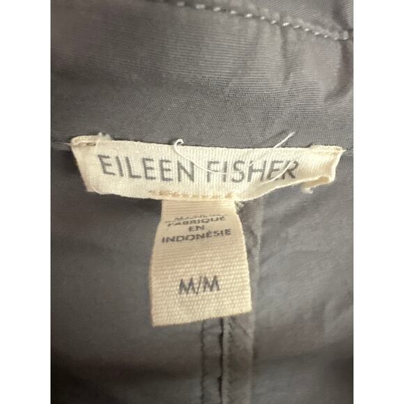 Eileen Fisher Womens M Cotton Poplin Notch Collar Blazer Jacket Gray Career - Picture 6 of 7